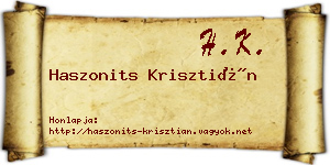 Haszonits Krisztián névjegykártya